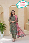 Munira Embroidered Dhanak 3 Piece Suit MUN724