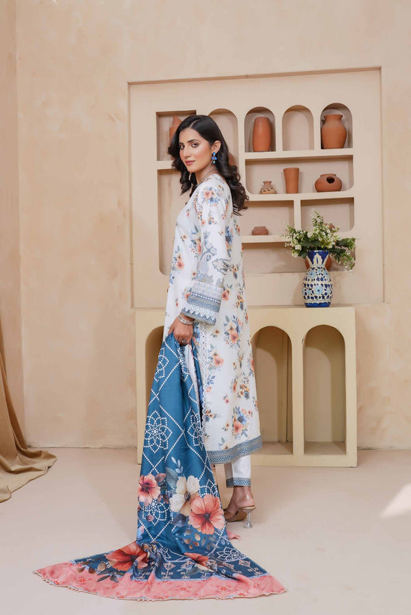 Munira Embroidered Dhanak 3 Piece Suit MUN725
