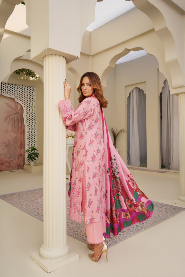 Munira Embroidered Dhanak 3 Piece Suit MUN714