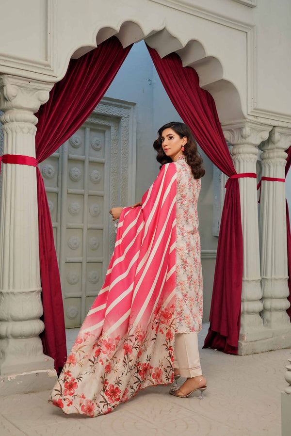 Munira Embroidered Dhanak 3 Piece Suit MUN684