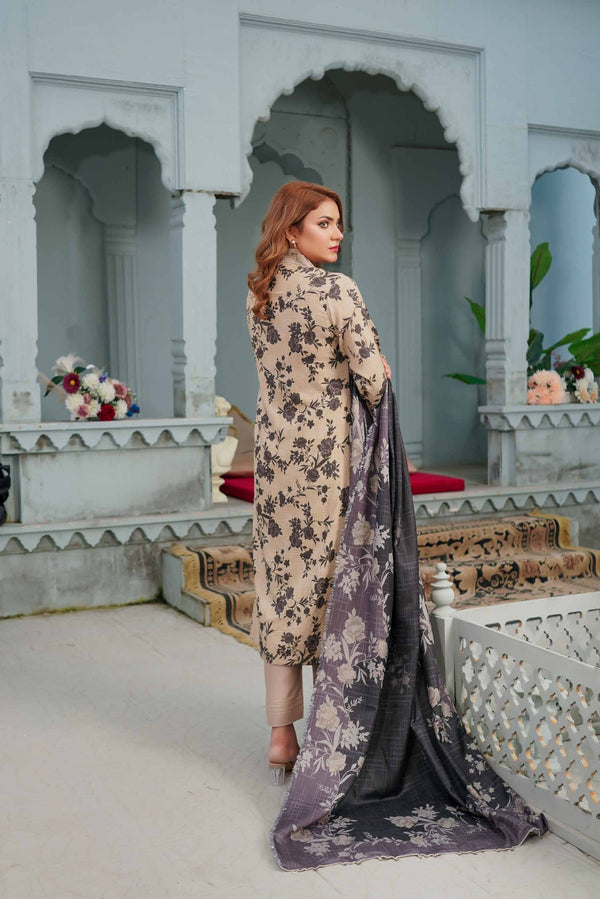 Munira Embroidered Dhanak 3 Piece Suit MUN685
