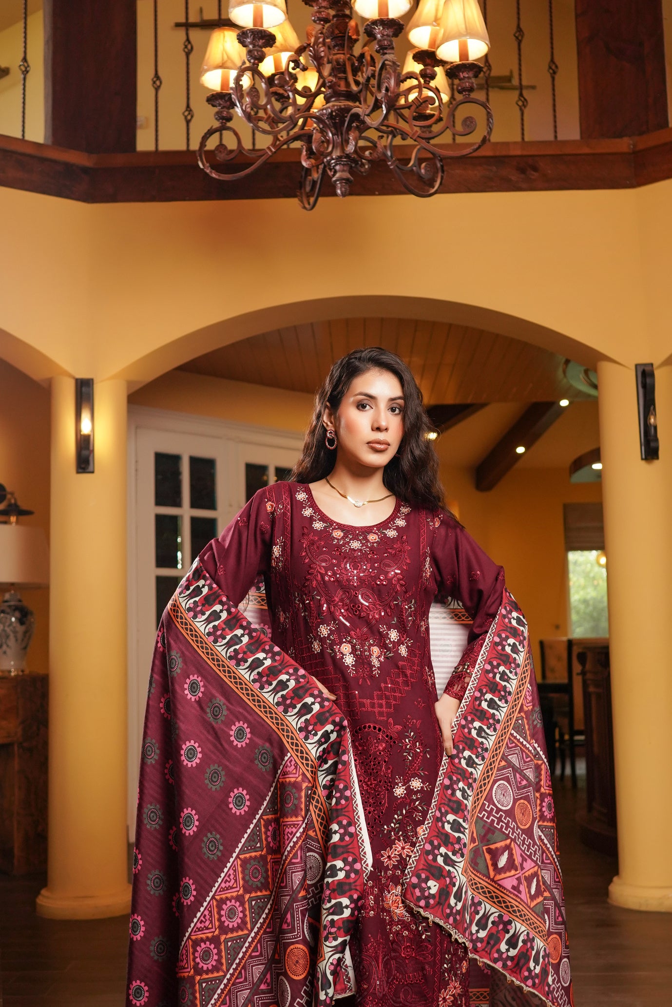 Munira Festive Dhanak 3 Piece Suit MUN698
