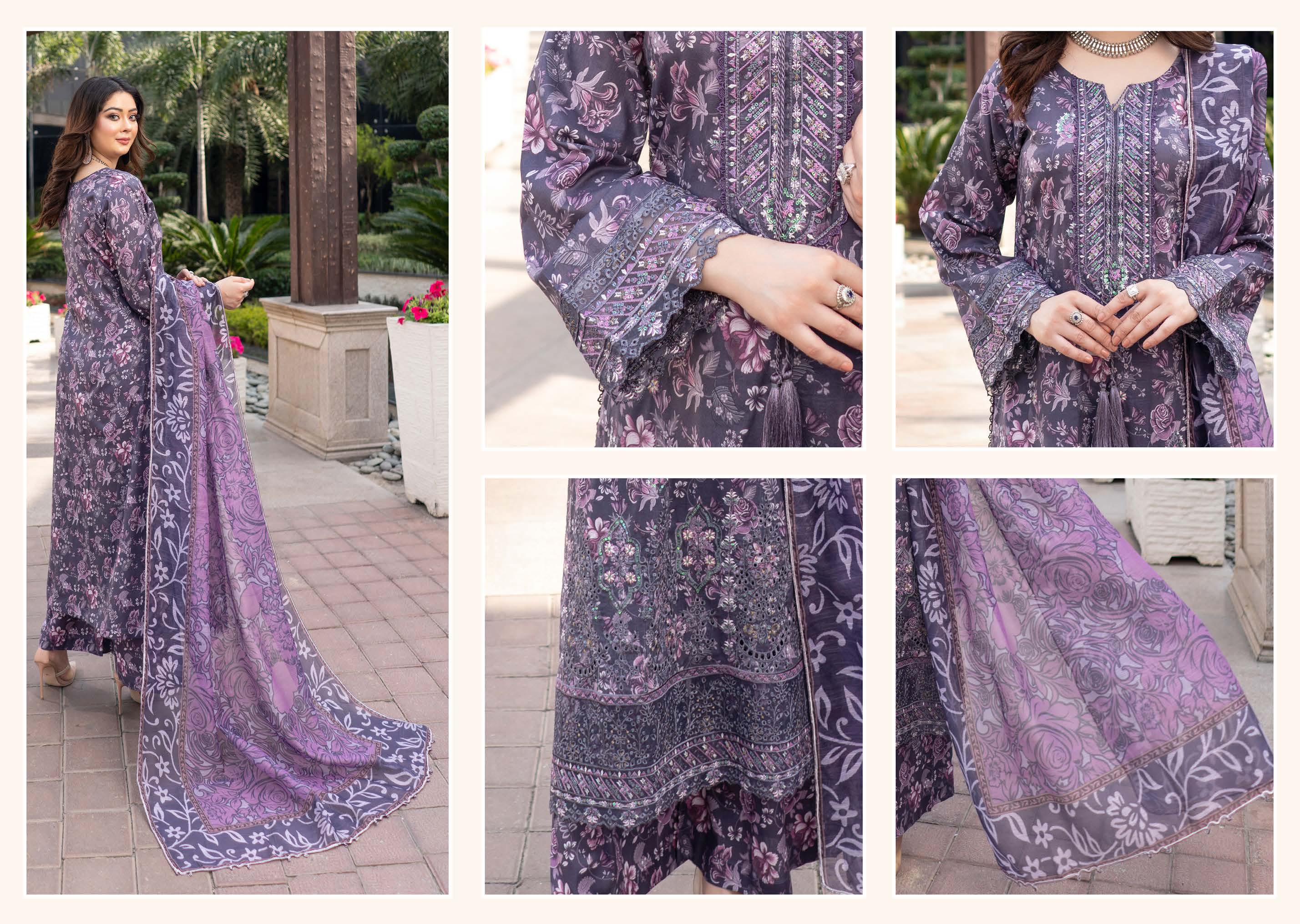 Munira Embroidered Lawn 3 Piece Suit MUN622