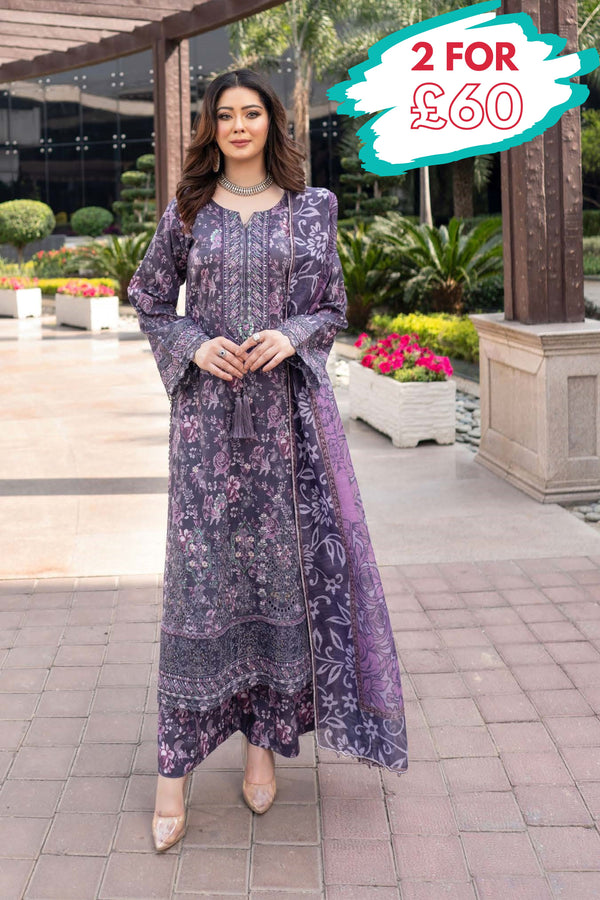 Munira Embroidered Lawn 3 Piece Suit MUN622