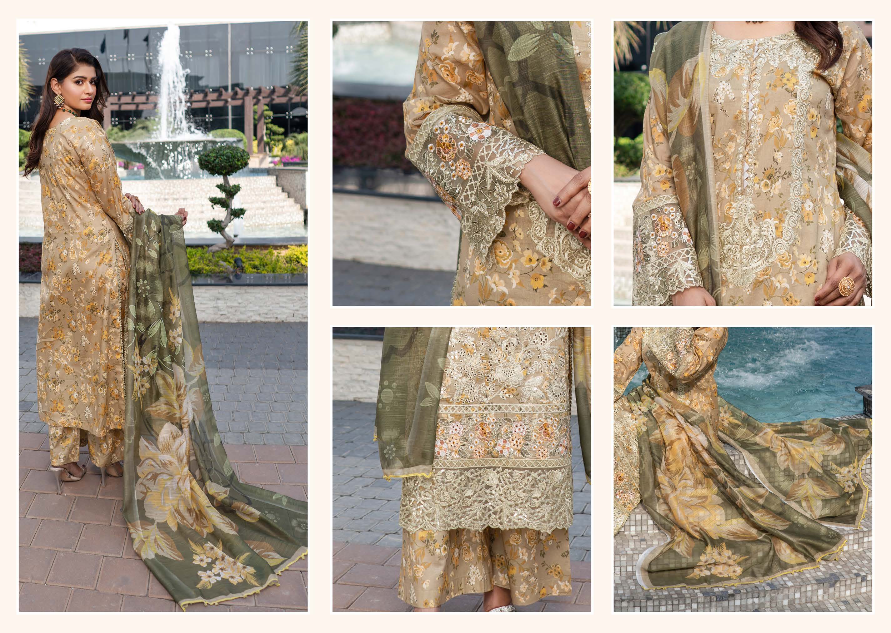 Munira Embroidered Lawn 3 Piece Suit MUN623