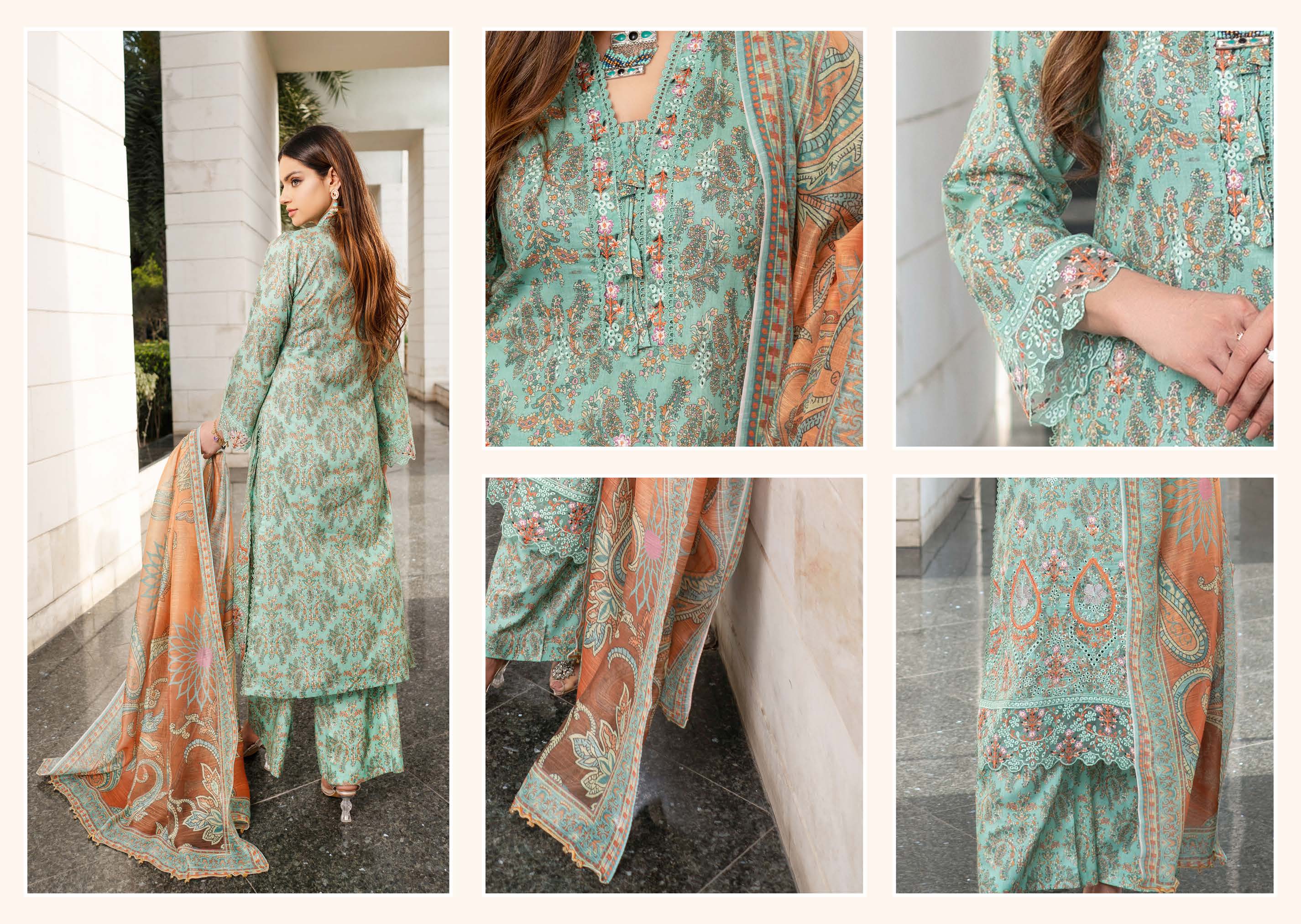 Munira Embroidered Lawn 3 Piece Suit MUN624