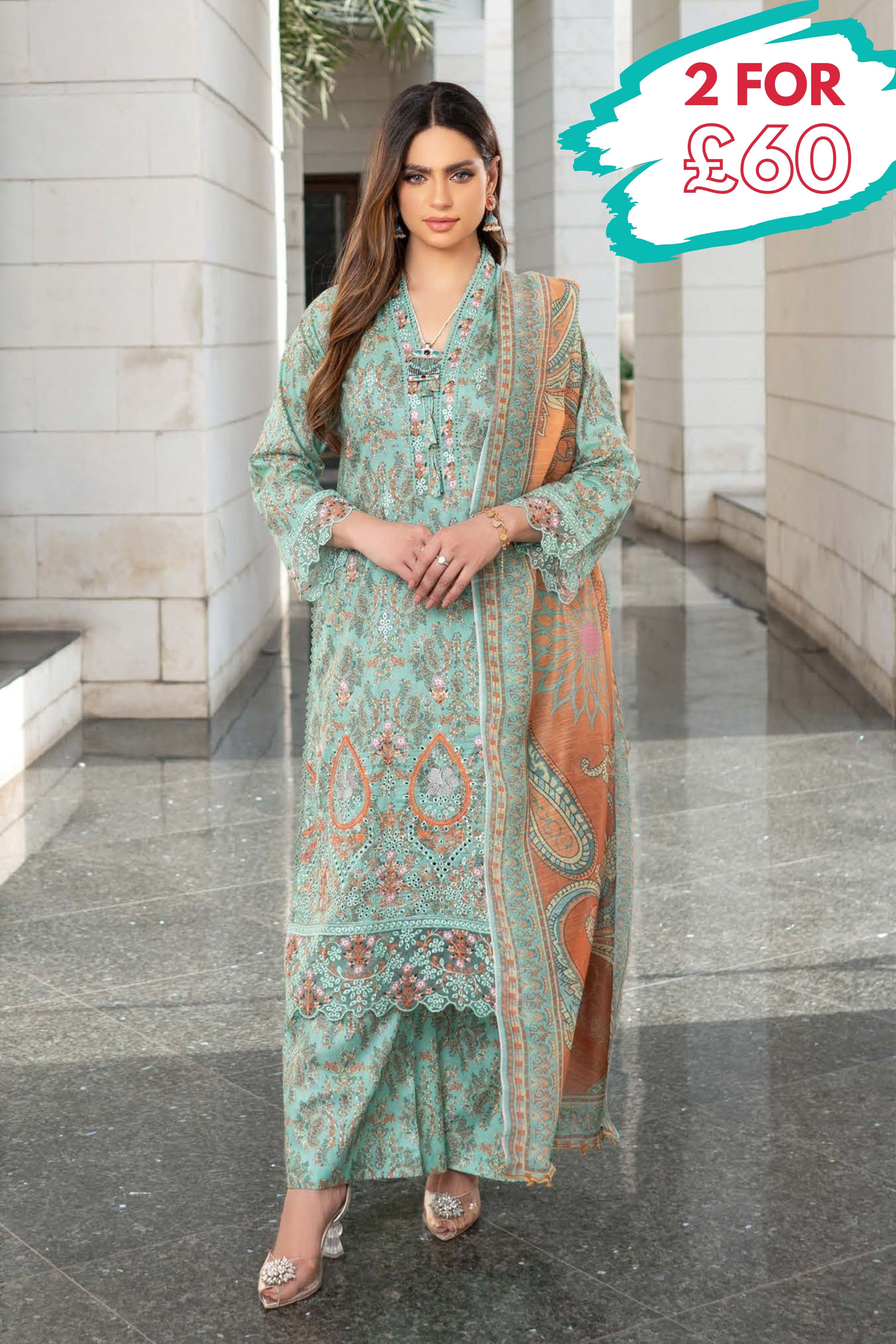 Munira Embroidered Lawn 3 Piece Suit MUN624