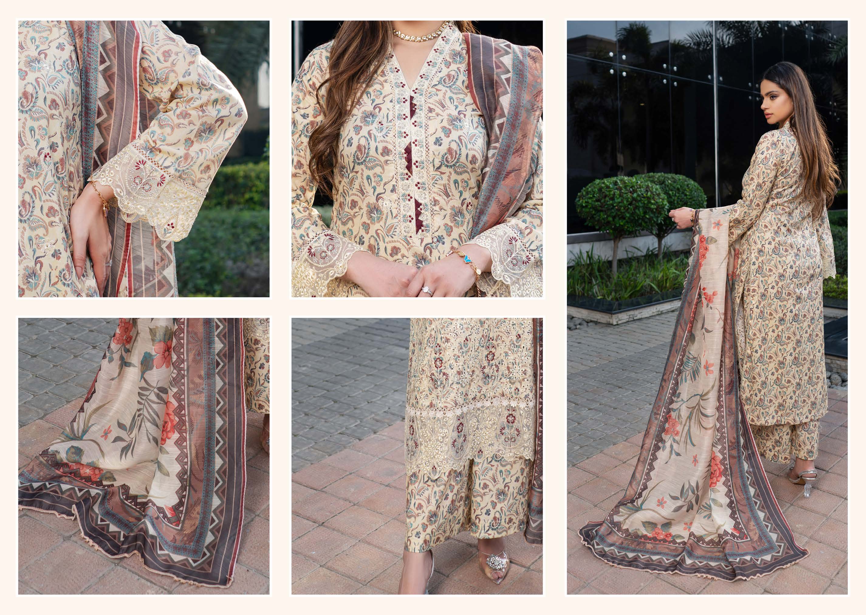 Munira Embroidered Lawn 3 Piece Suit MUN626