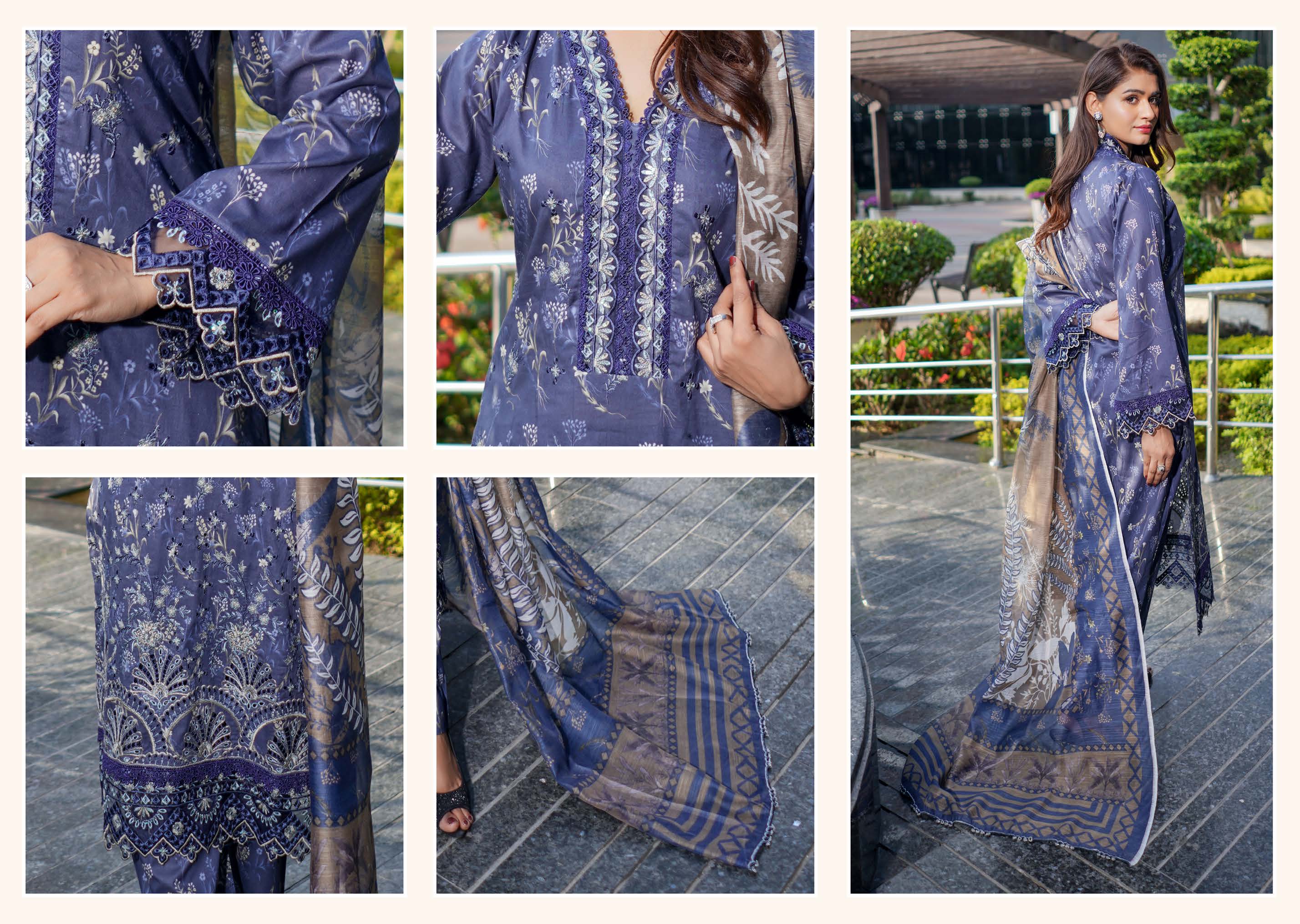 Munira Embroidered Lawn 3 Piece Suit MUN627