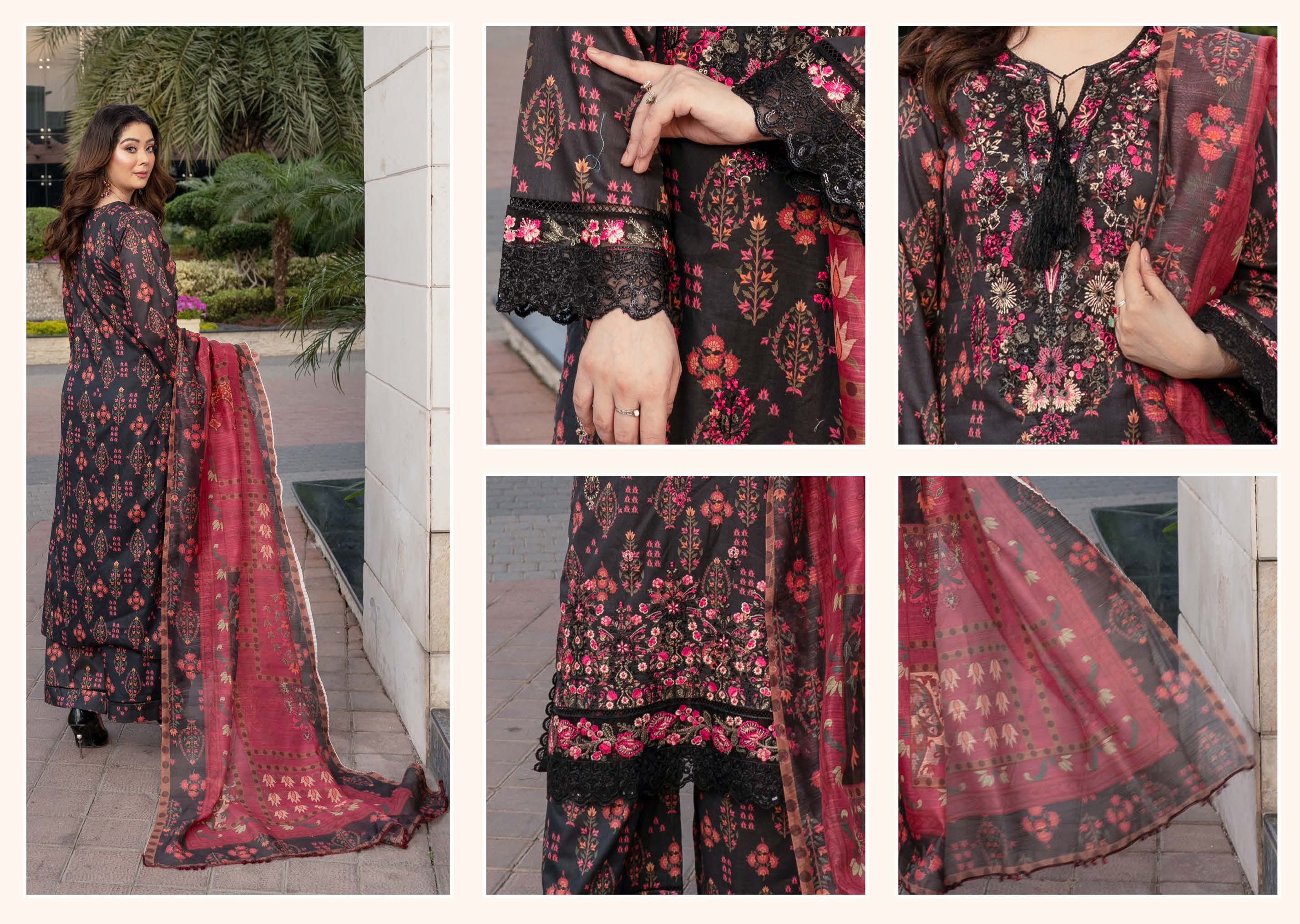 Munira Embroidered Lawn 3 Piece Suit MUN628