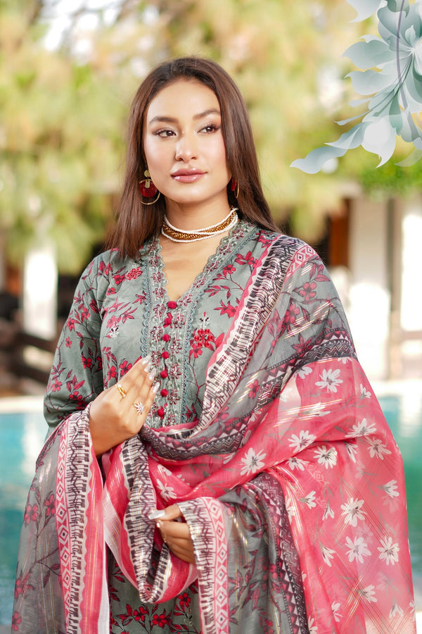 Munira Embroidered Lawn 3 Piece Suit MUN629