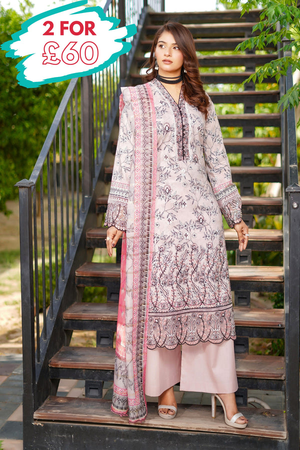 Munira Embroidered Lawn 3 Piece Suit MUN630