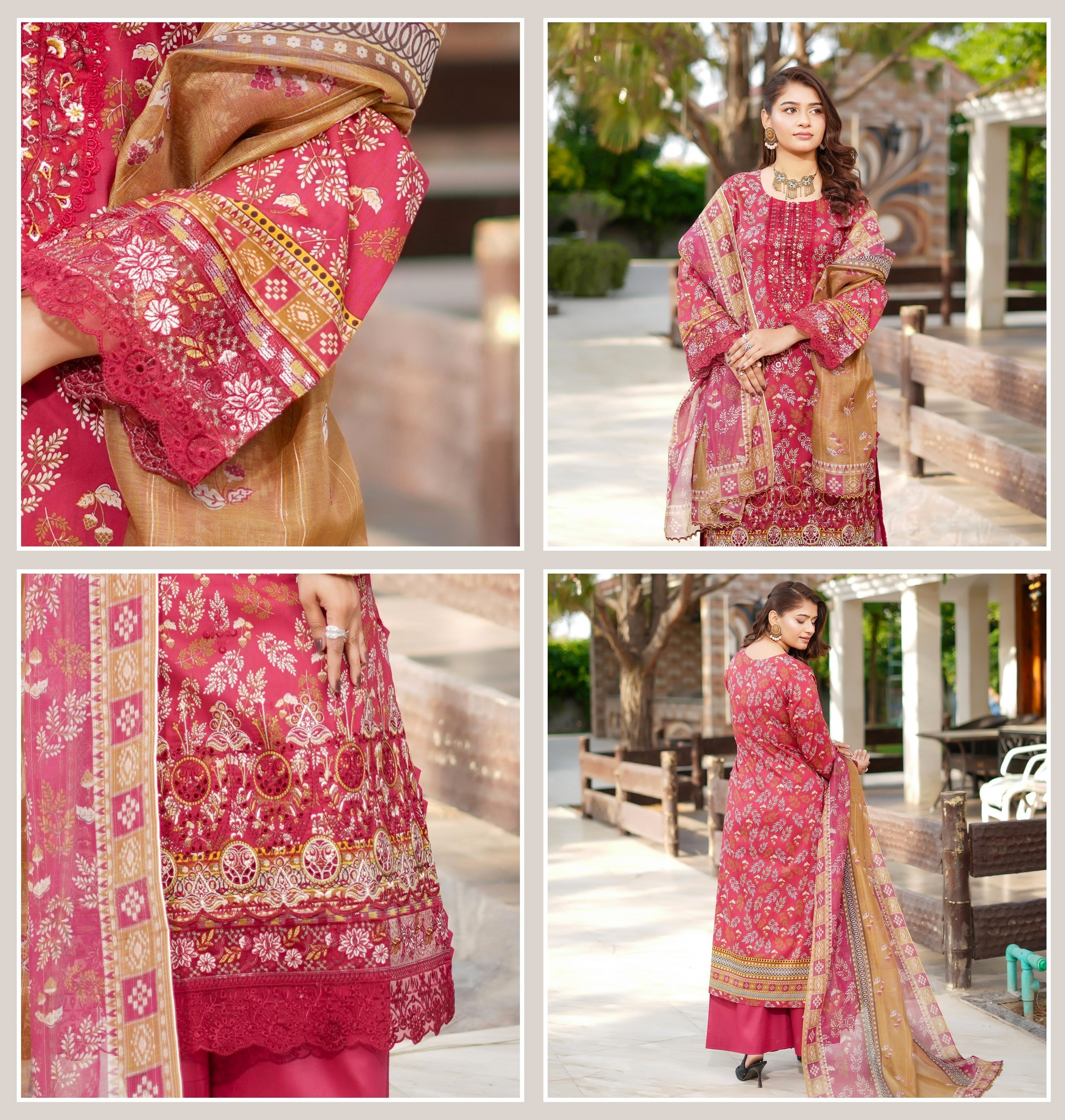 Munira Embroidered Lawn 3 Piece Suit MUN632