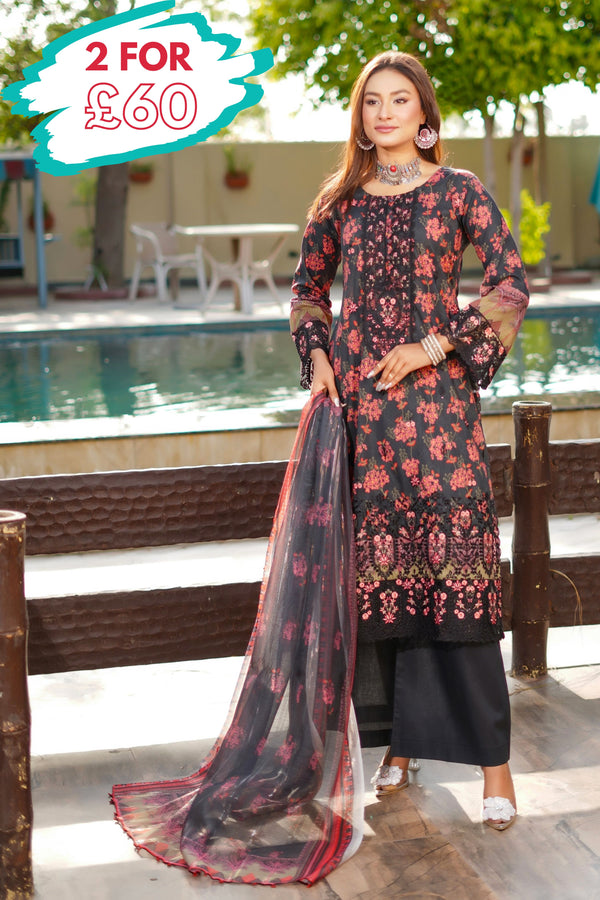 Munira Embroidered Lawn 3 Piece Suit MUN633