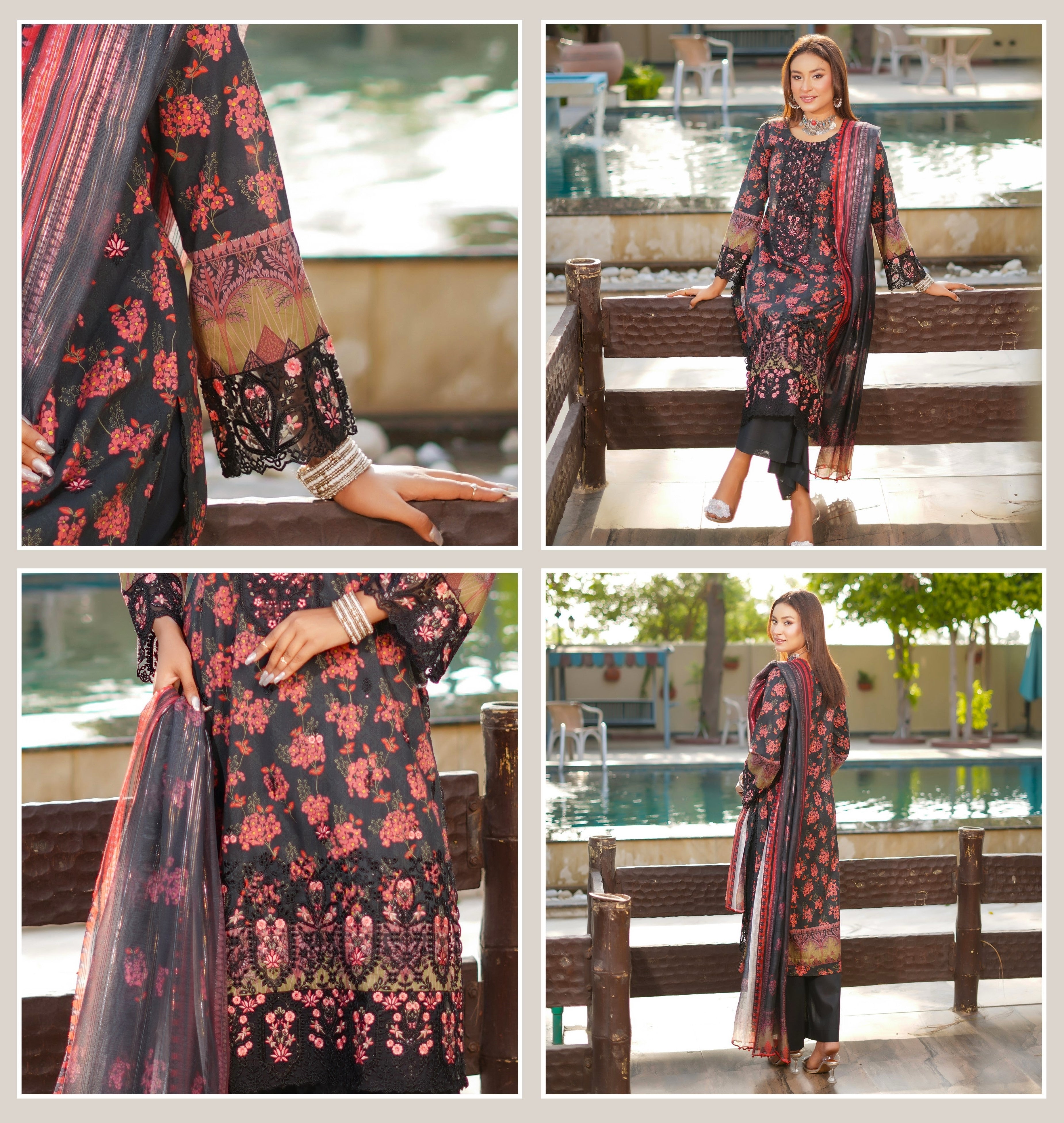 Munira Embroidered Lawn 3 Piece Suit MUN633