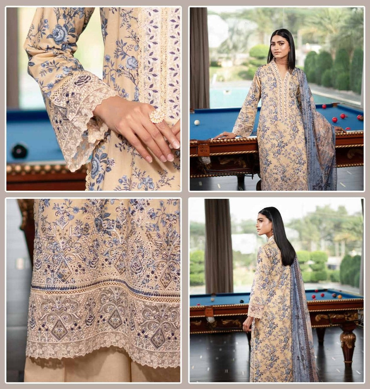 Munira Embroidered Lawn 3 Piece Suit MUN636
