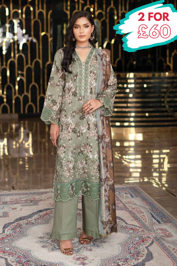 Munira Embroidered Lawn 3 Piece Suit MUN638