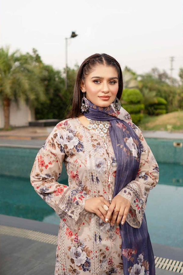 Munira Embroidered Lawn 3 Piece Suit MUN640