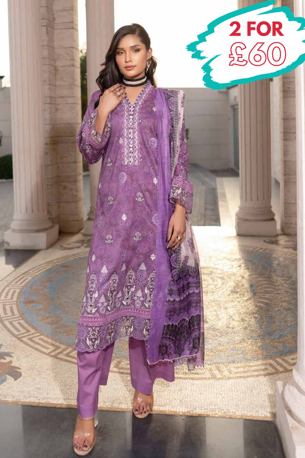 Munira Embroidered Lawn 3 Piece Suit MUN641