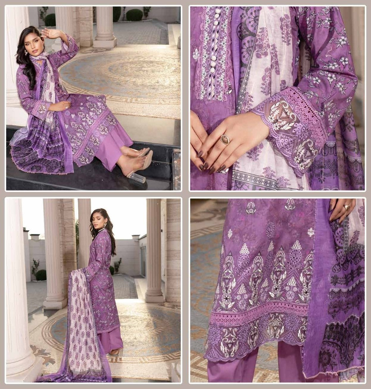 Munira Embroidered Lawn 3 Piece Suit MUN641