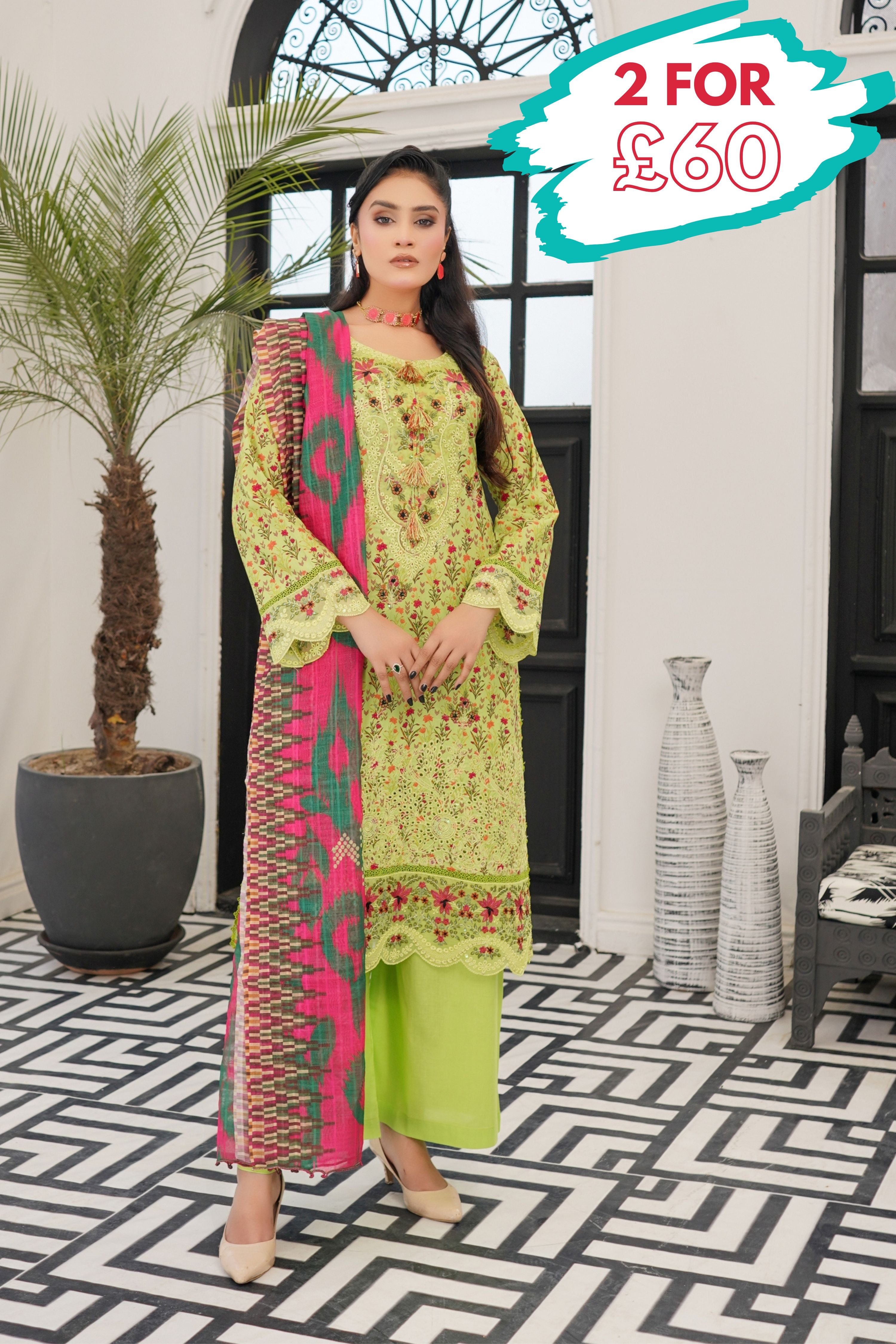 Munira Embroidered Lawn 3 Piece Suit MUN731