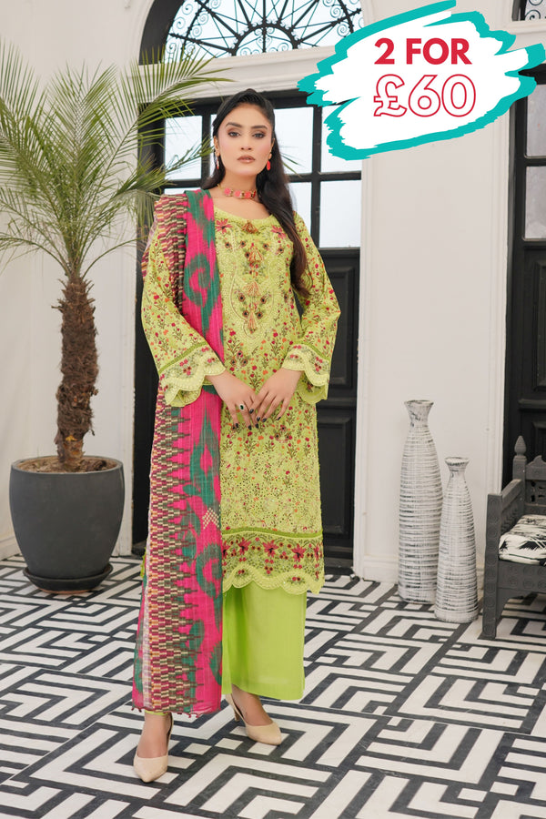 Munira Embroidered Lawn 3 Piece Suit MUN731