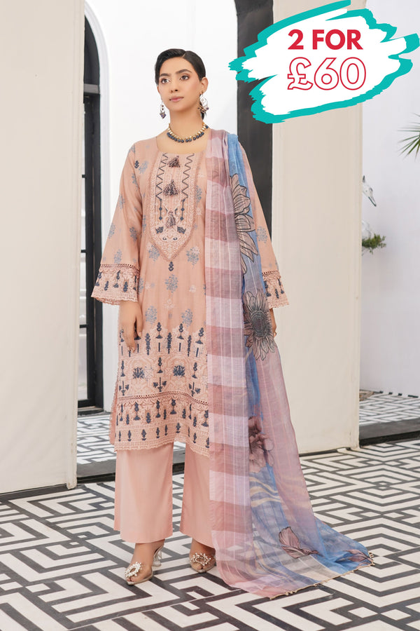 Munira Embroidered Lawn 3 Piece Suit MUN732