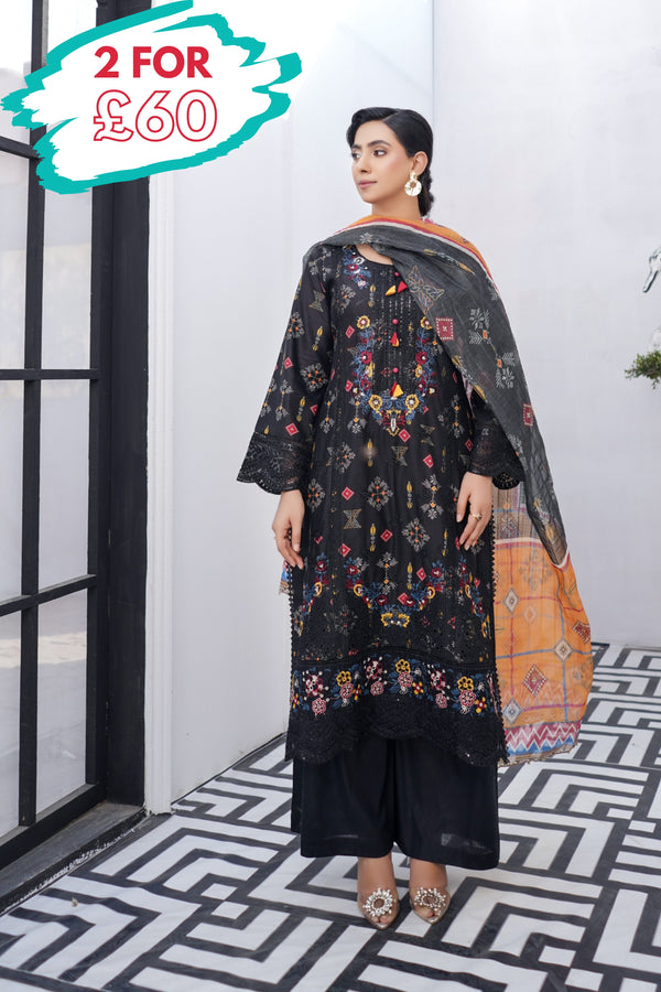 Munira Embroidered Lawn 3 Piece Suit MUN735