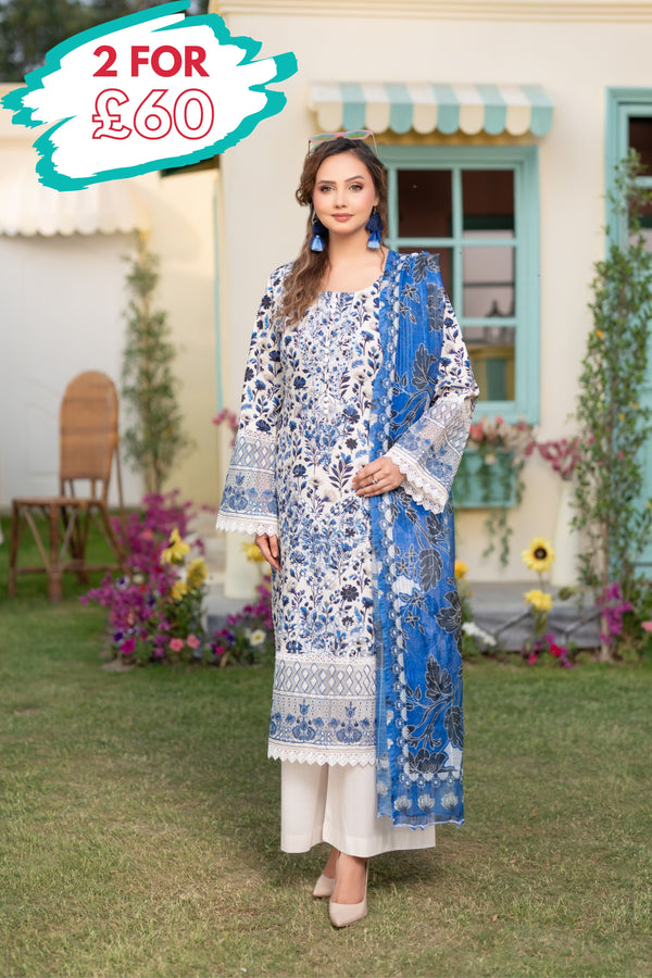 Munira Embroidered Lawn 3 Piece Suit MUN737