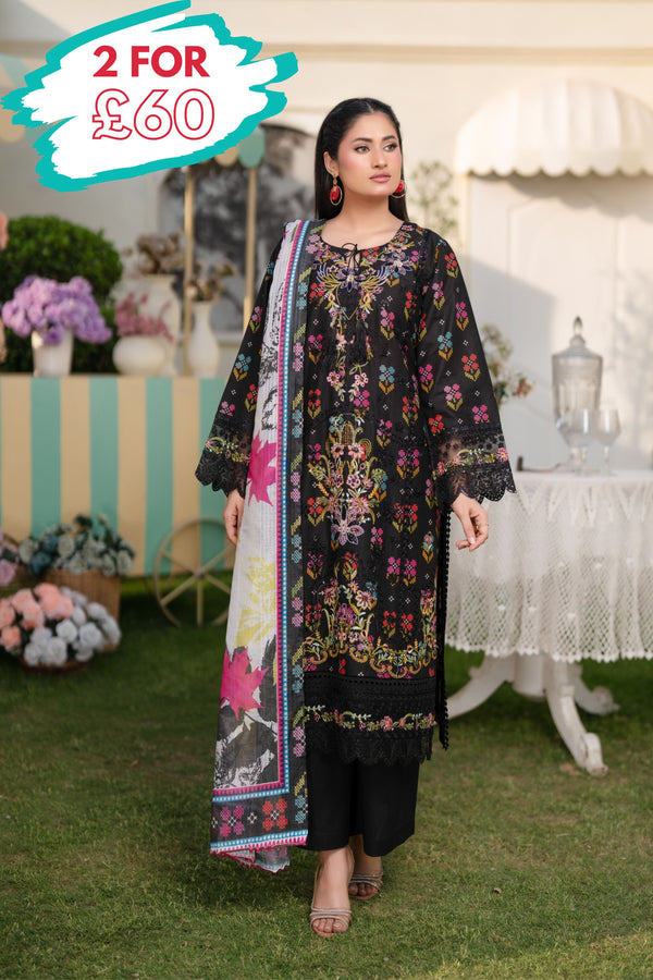 Munira Embroidered Lawn 3 Piece Suit MUN738