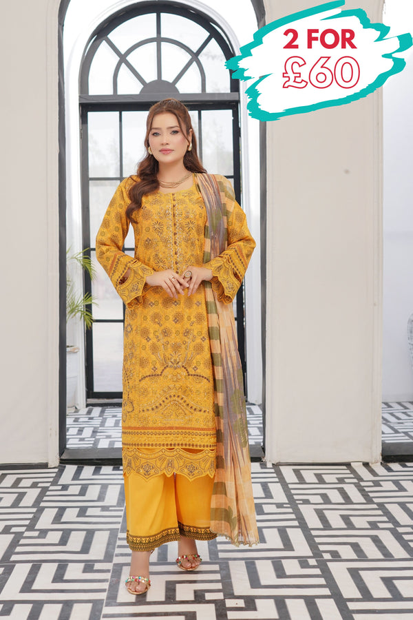 Munira Embroidered Lawn 3 Piece Suit MUN733