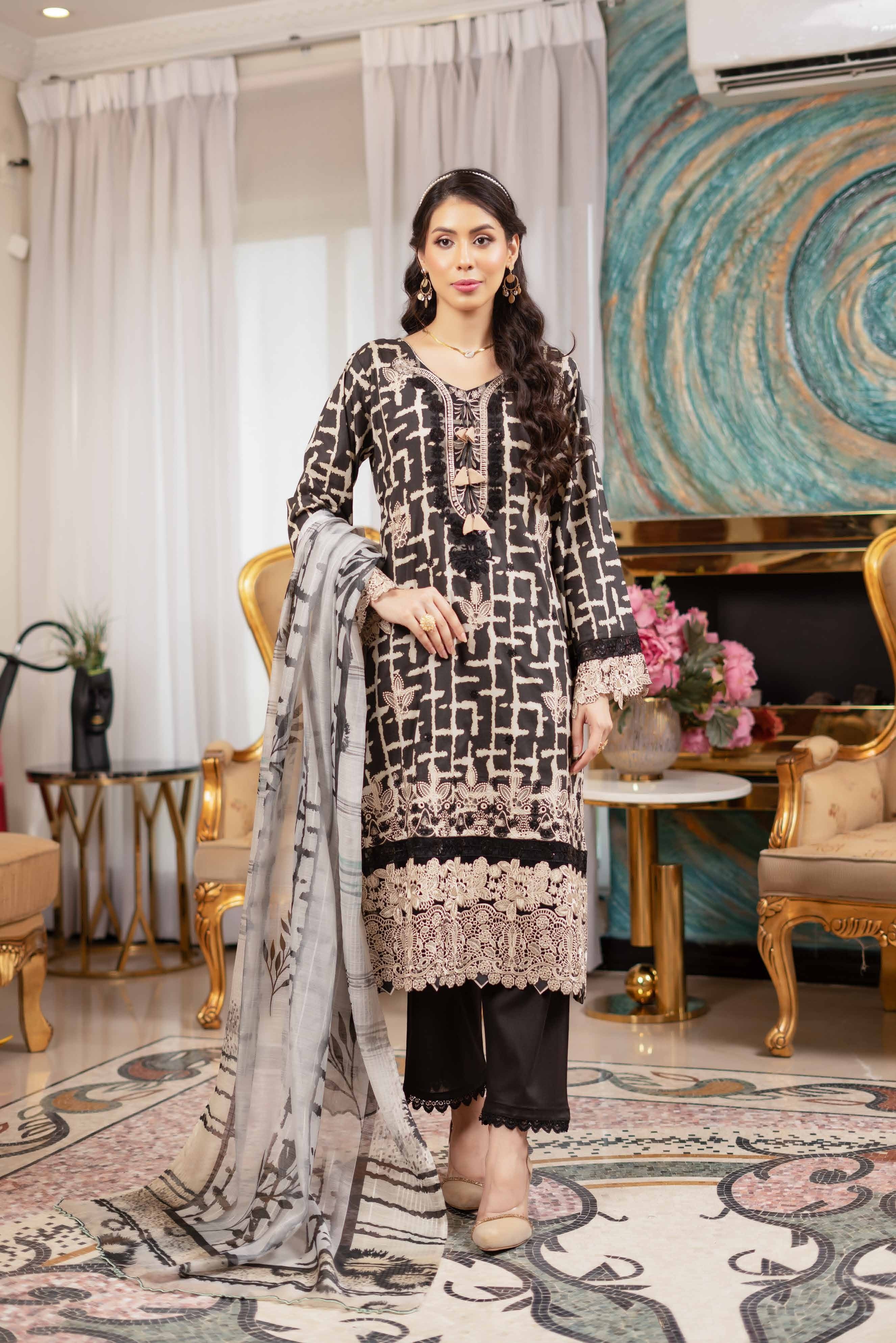 Munira Embroidered Lawn 3 Piece Suit MUN670