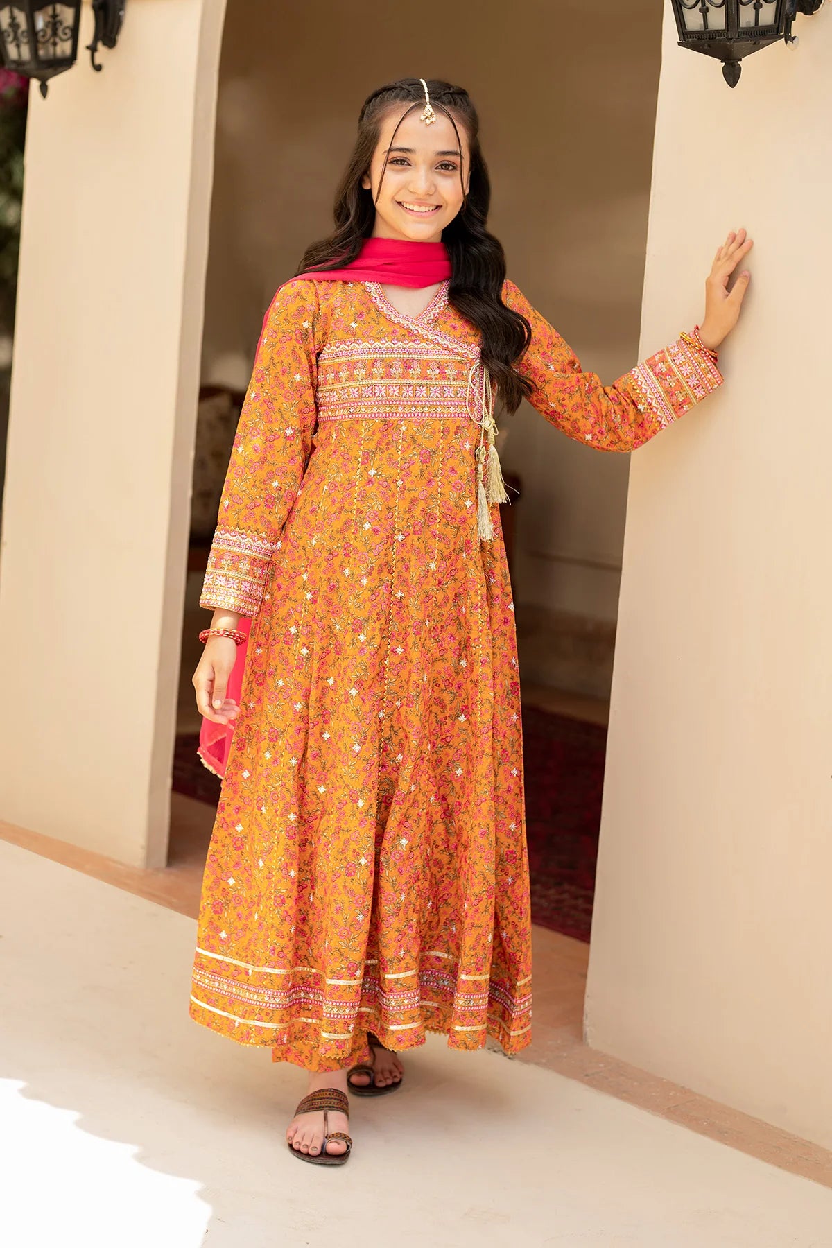 Ziva Embroidered Lawn Girls 3 Piece Dress ZIV04