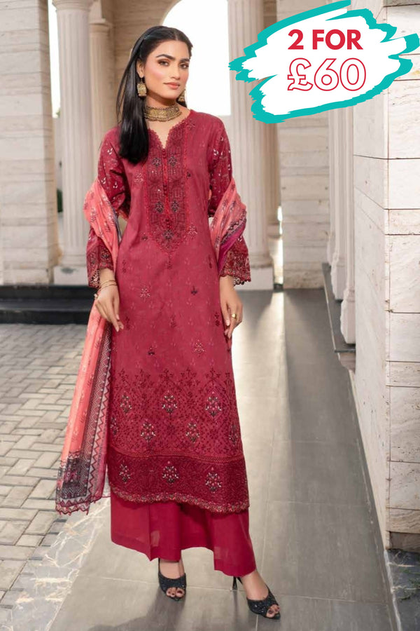 Munira Embroidered Lawn 3 Piece Suit MUN639