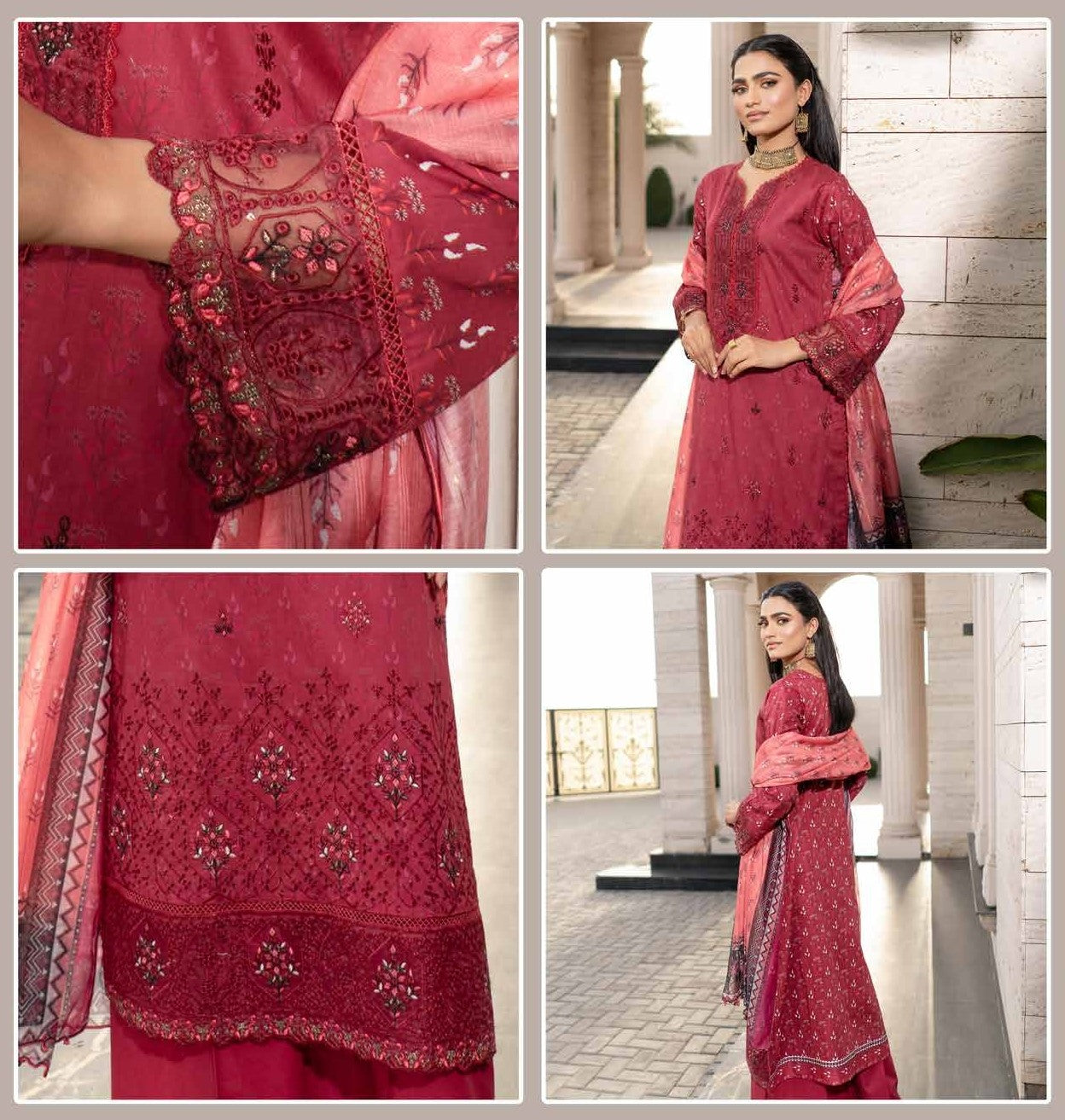 Munira Embroidered Lawn 3 Piece Suit MUN639
