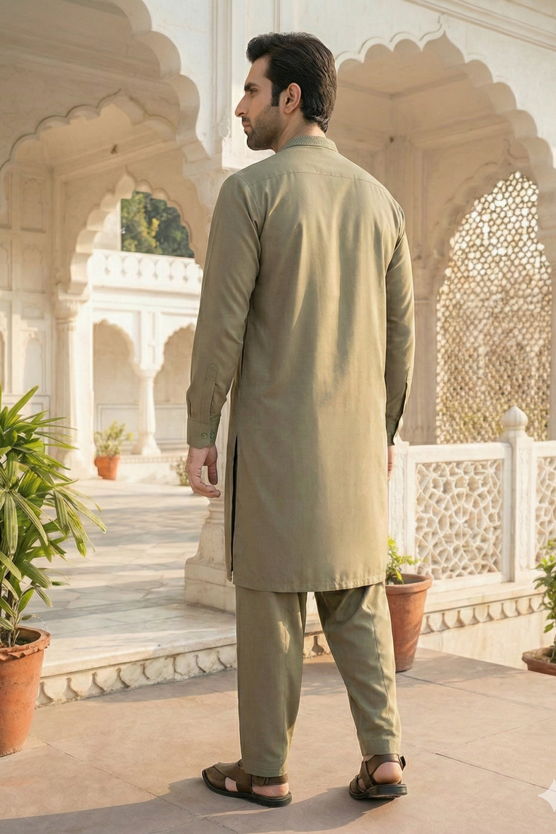 Allys Embroidered Pakistani Mens Shalwar Kameez ALM05