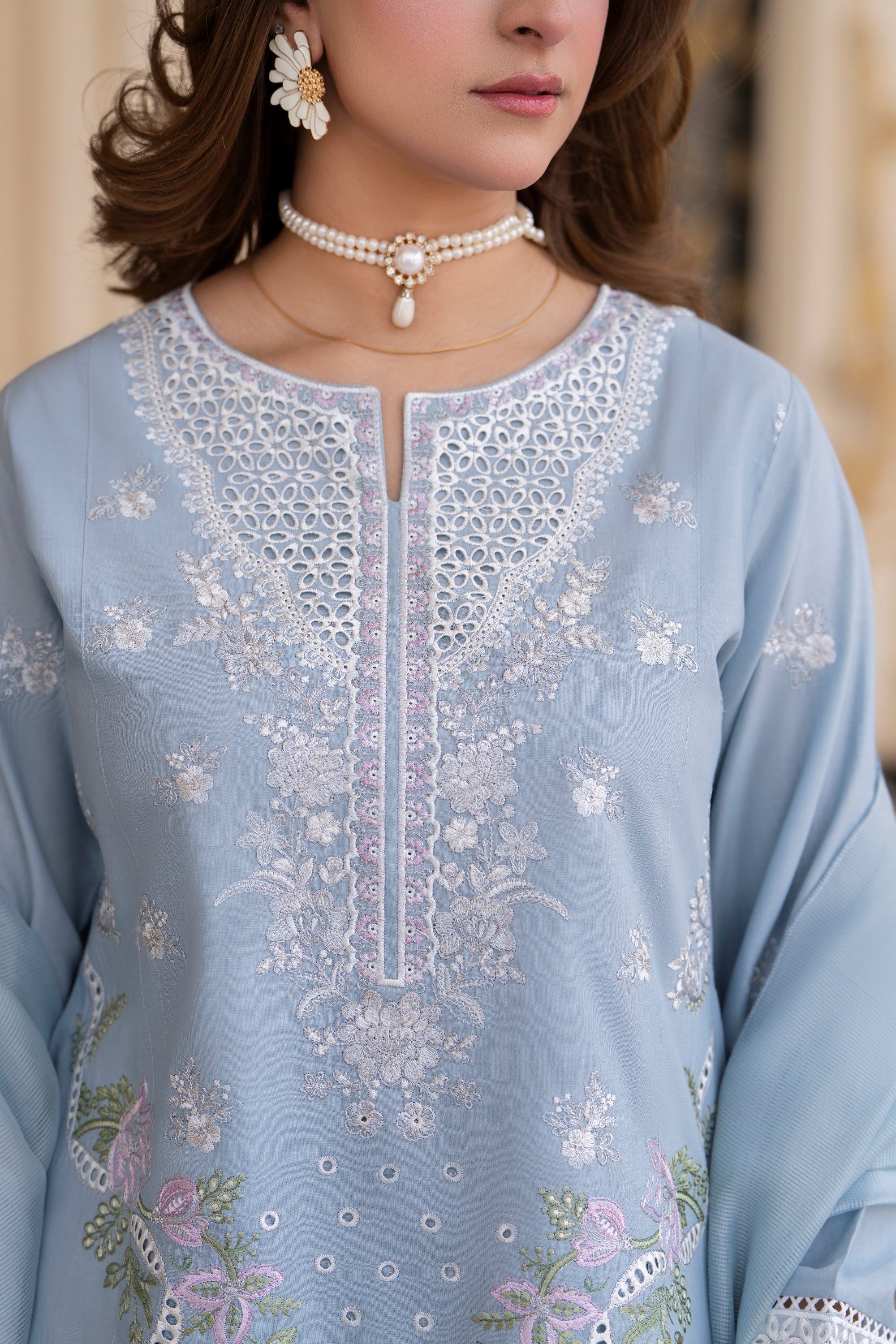 Raniya H Embroidered Cotton 3 Piece Suit RAH17