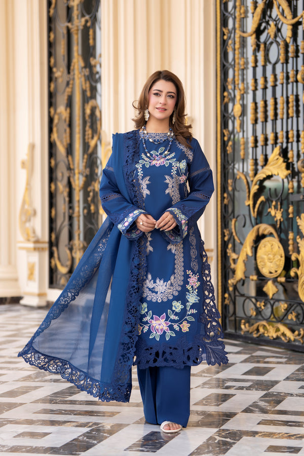 Raniya H Embroidered Cotton 3 Piece Suit RAH18