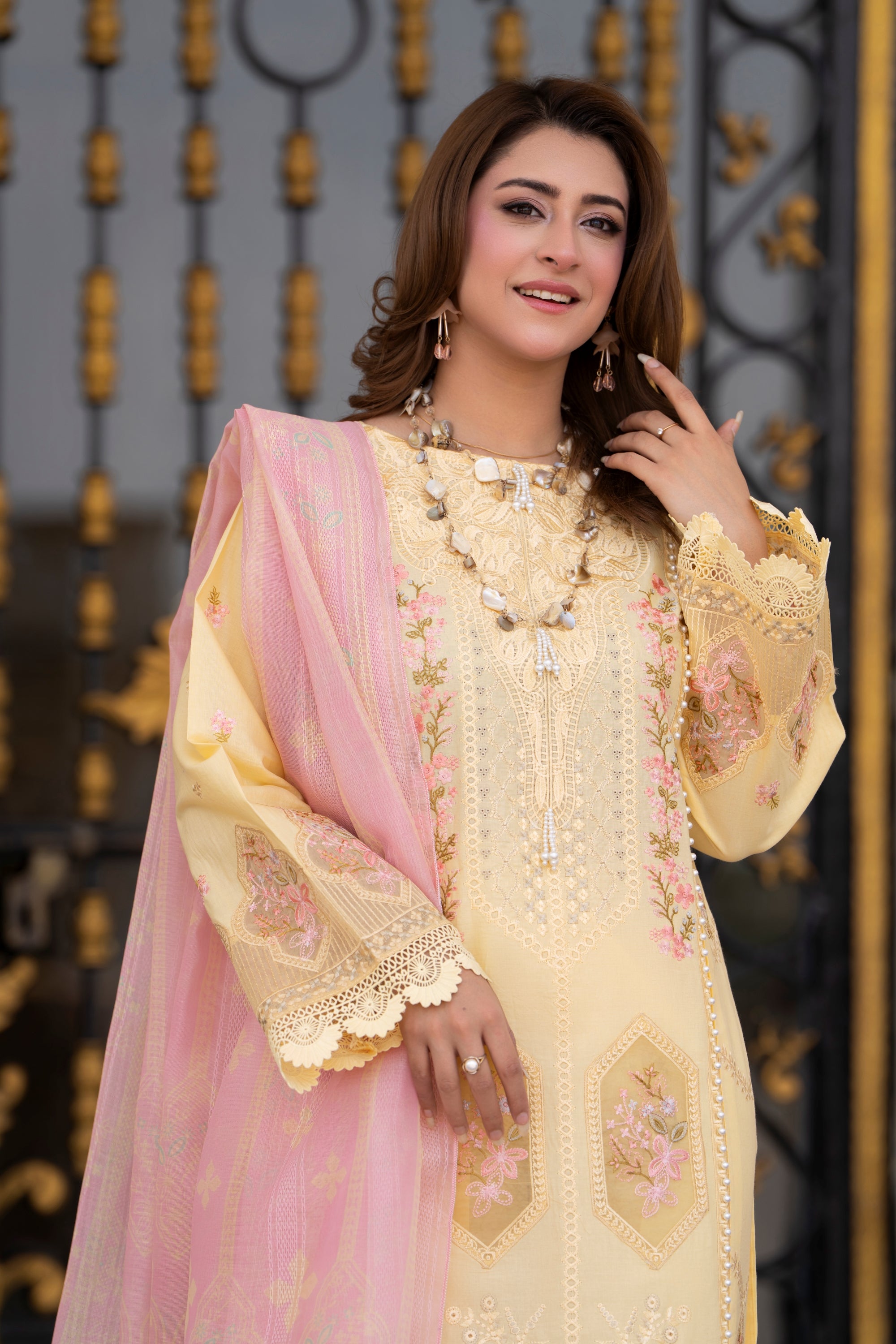 Raniya H Embroidered Cotton 3 Piece Suit RAH19