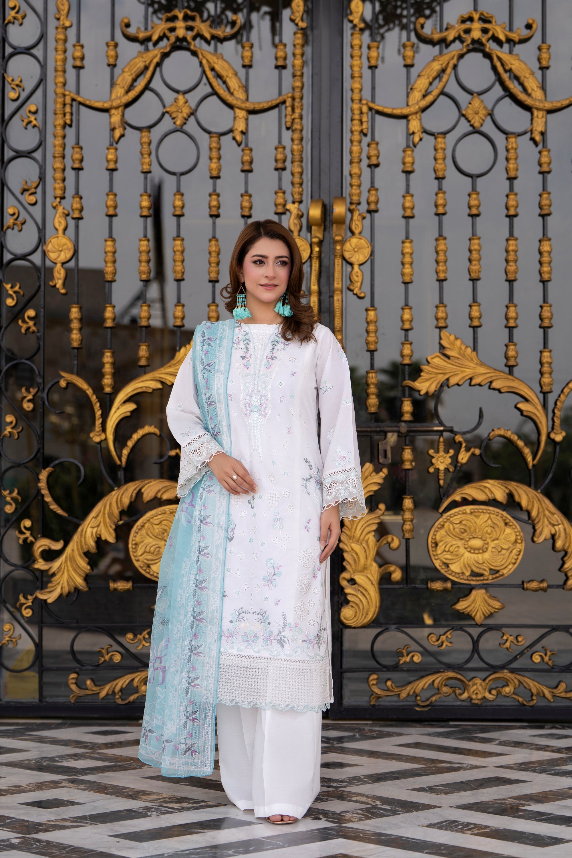 Raniya H Embroidered Cotton 3 Piece Suit RAH20