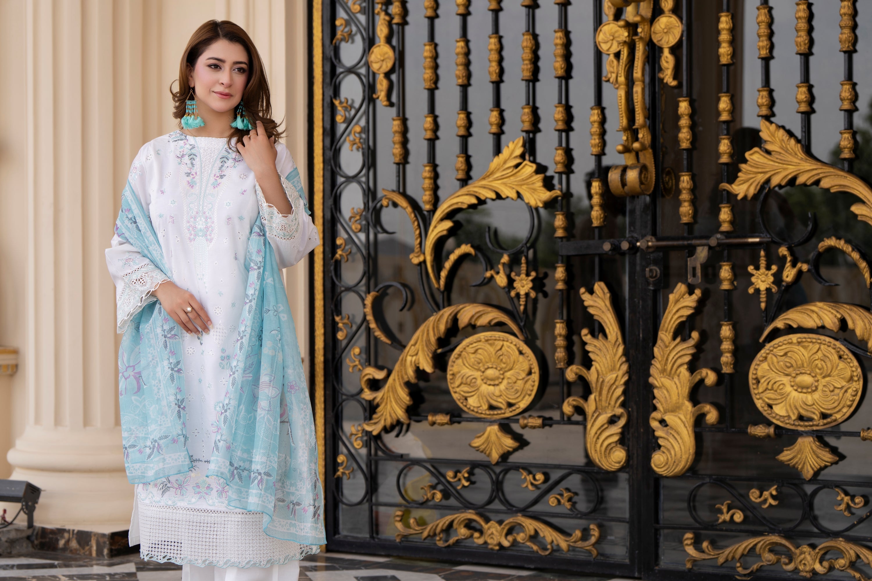 Raniya H Embroidered Cotton 3 Piece Suit RAH20