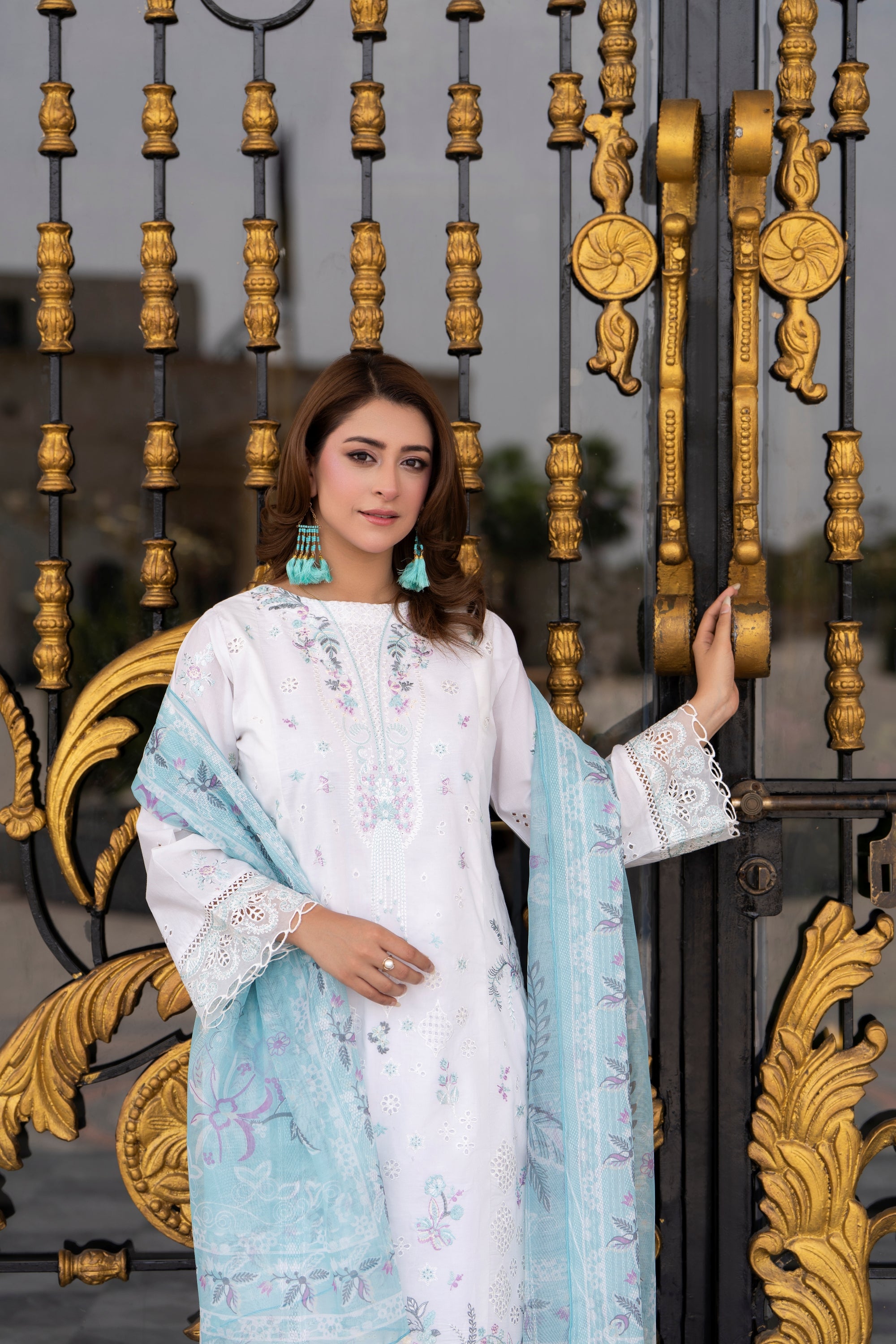 Raniya H Embroidered Cotton 3 Piece Suit RAH20