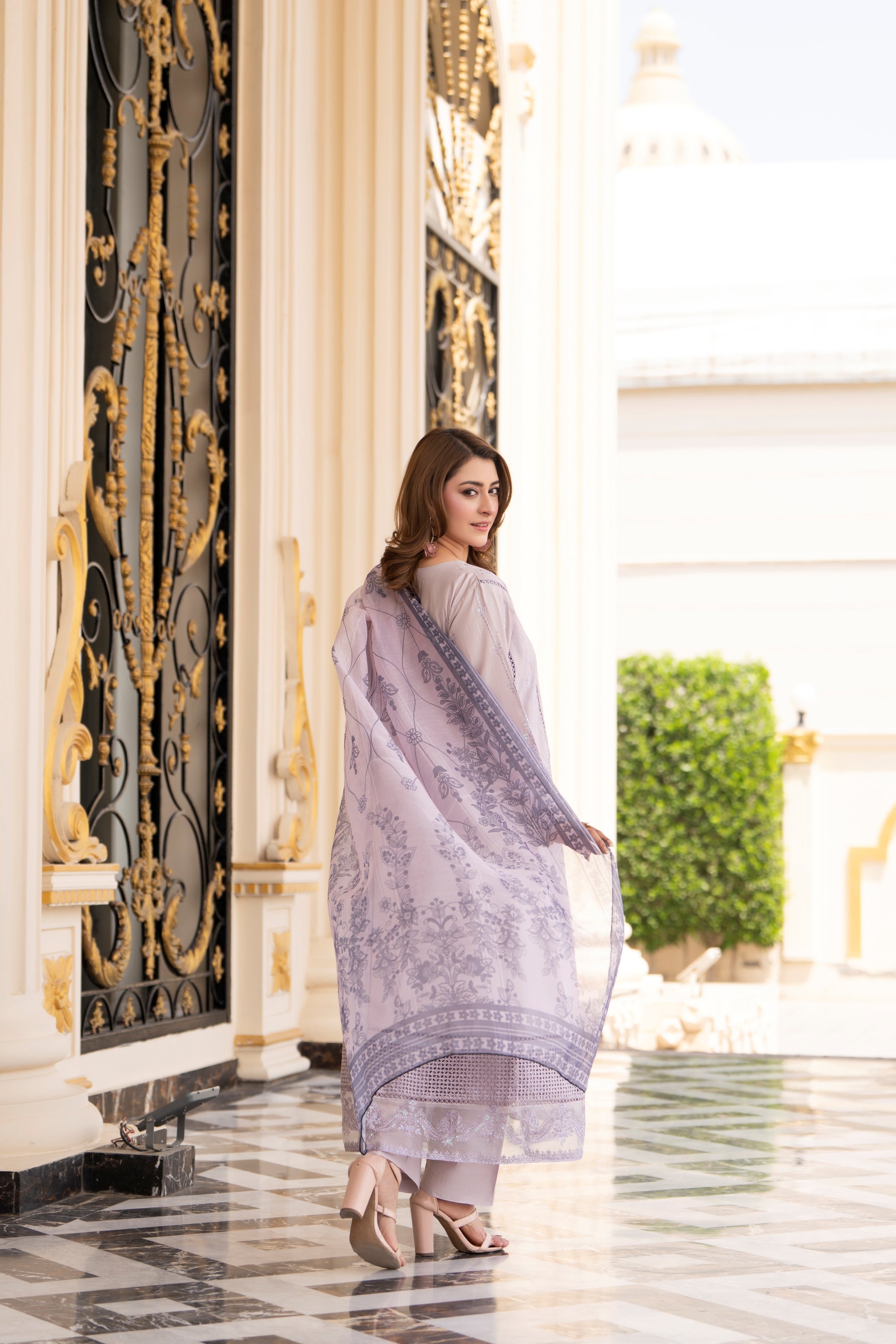 Raniya H Embroidered Cotton 3 Piece Dress RAH22