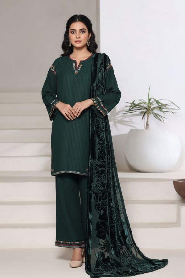 Sada Bahar Embroidered Dhanak Suit with Palachi Dupatta SBA247