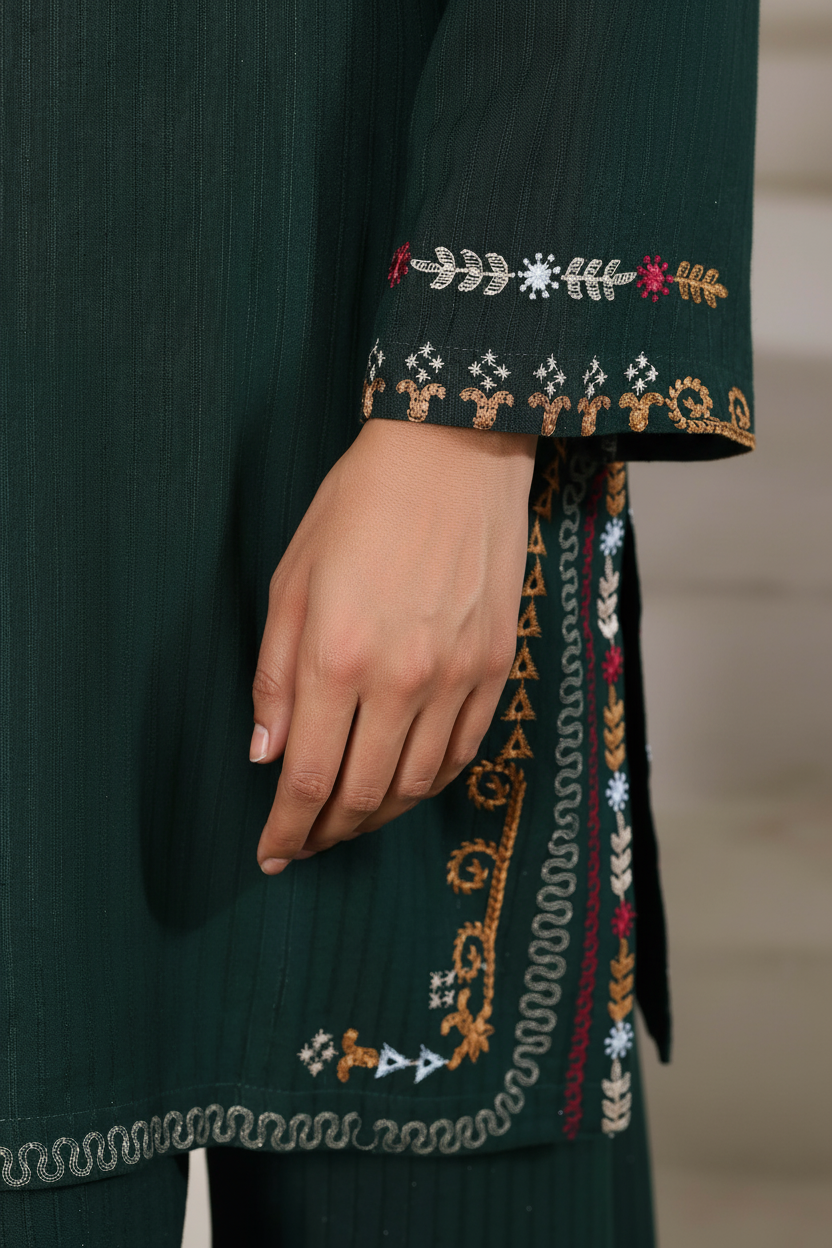 Sada Bahar Embroidered Dhanak Suit with Palachi Dupatta SBA247