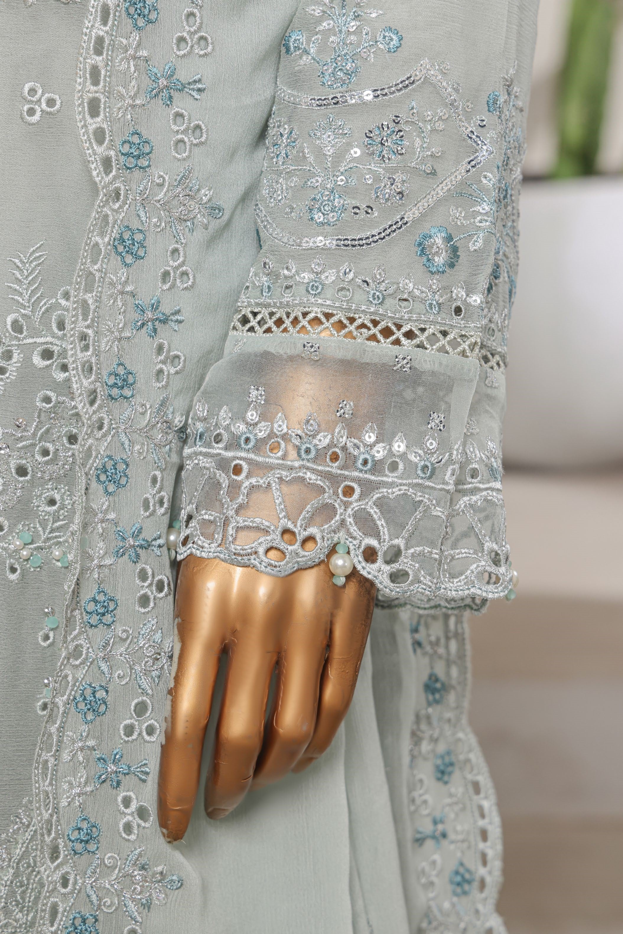Sada Bahar Embroidered Chiffon Gharara Party Wear SBA207
