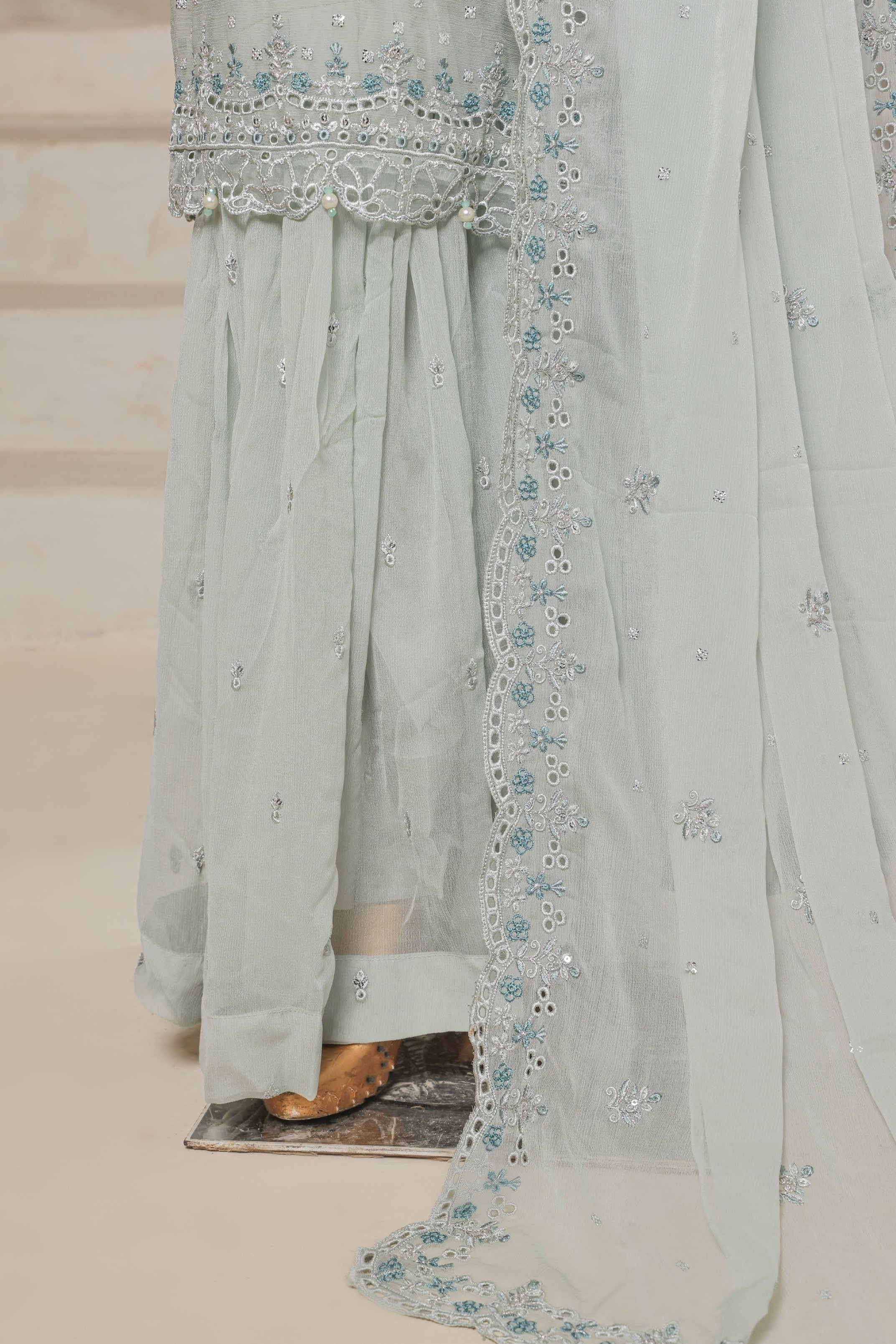 Sada Bahar Embroidered Chiffon Gharara Party Wear SBA207