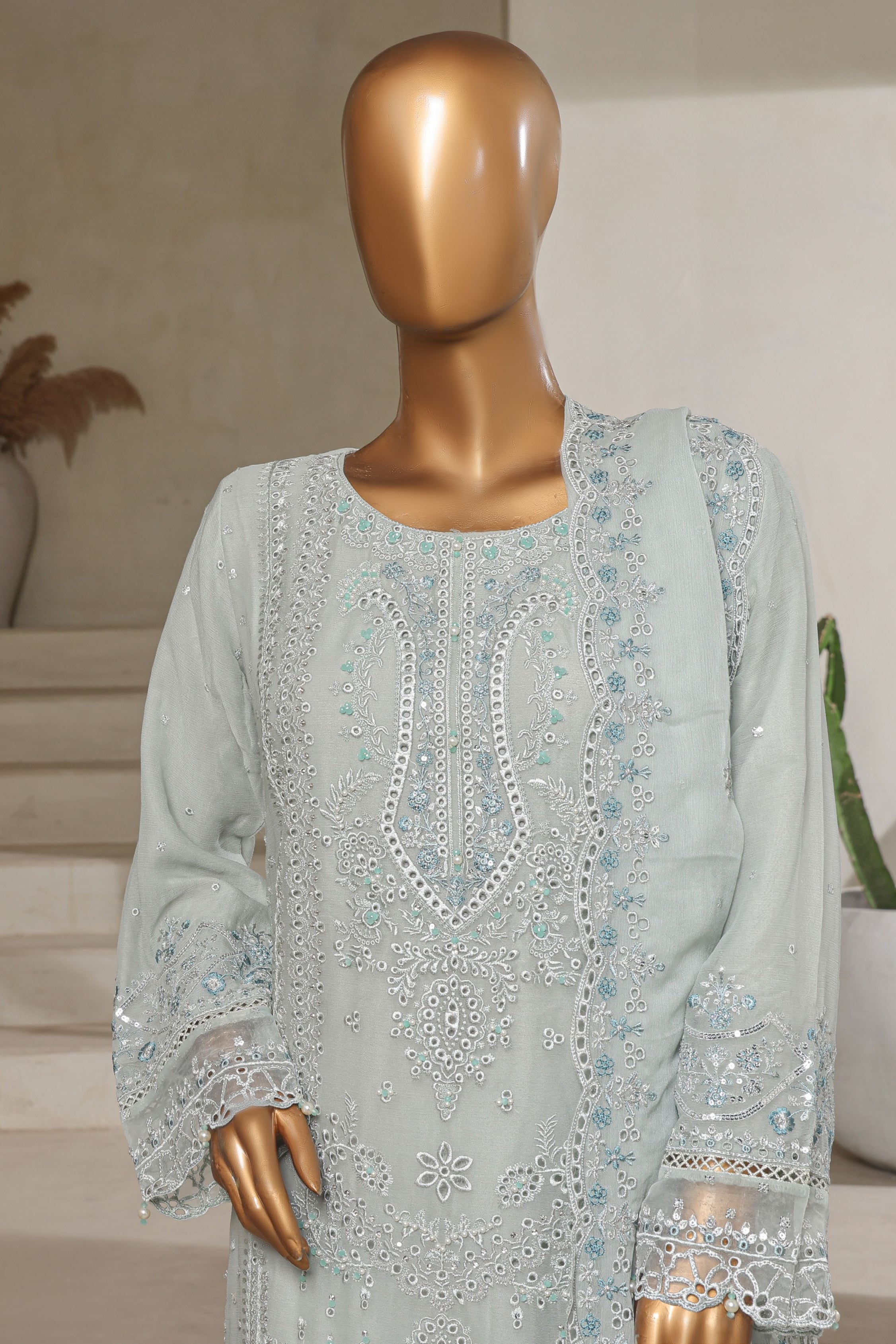 Sada Bahar Embroidered Chiffon Gharara Party Wear SBA207