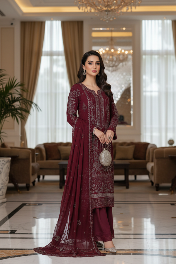 Sada Bahar Embellished Chiffon Party Wear SBA262