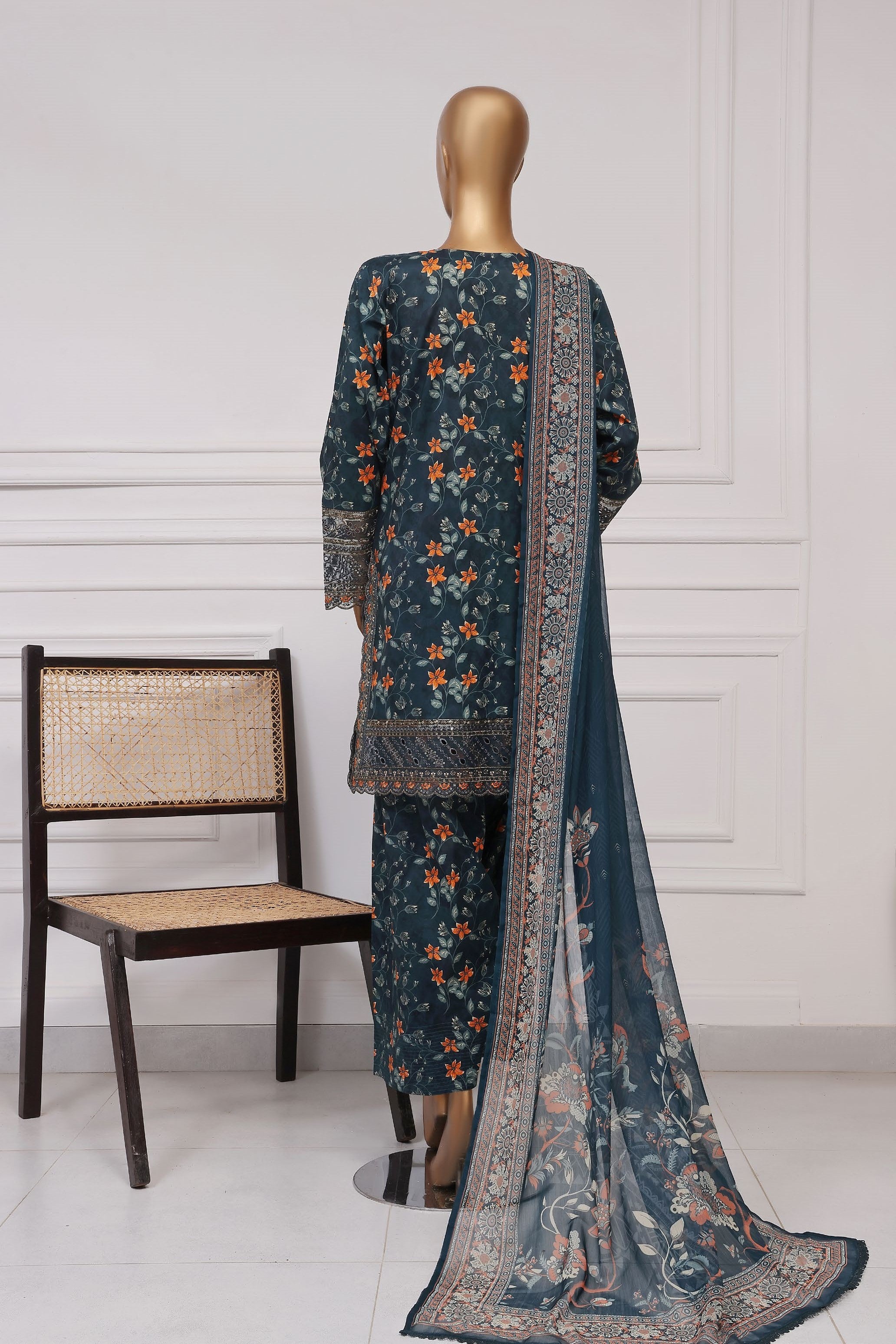 Sada Bahar Embroidered Cotton Farshi Shalwar Suit SBA198